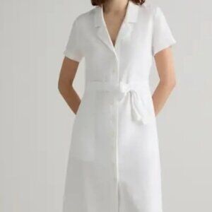 Quince White 100% European Linen Shirtdress Size L